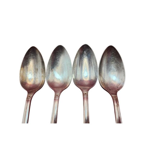 National Silver Co Calvalcade Teaspoons Set of 4 Silverplate 6" 1946 Vintage MCM - Picture 4 of 8